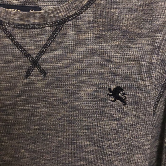 Mens Express Blue & White Heather Sweater (Size Small) - Picture 2 of 4